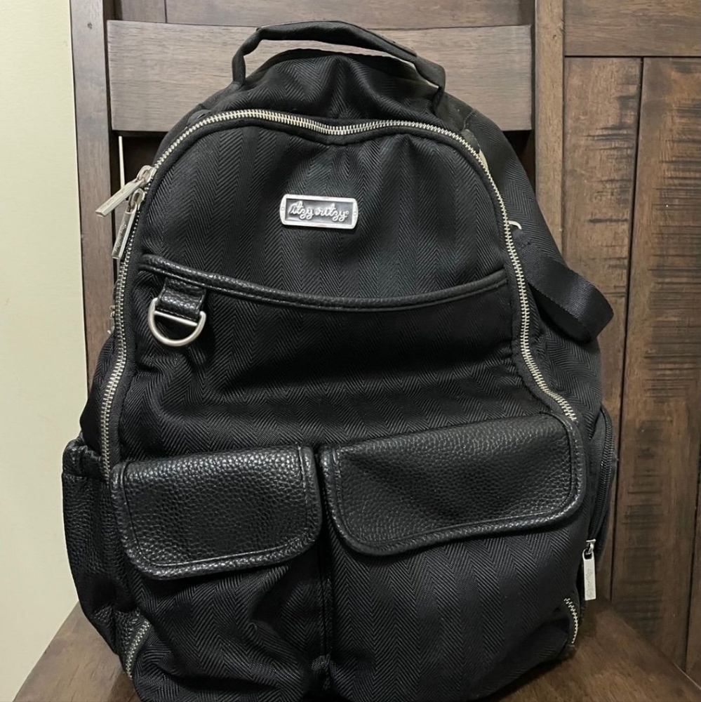 Itzy Ritzy Herringbone Diaper Backpack
